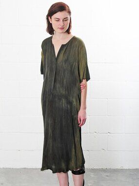 Raquel Allegra Olive Tie-Dye Dress
